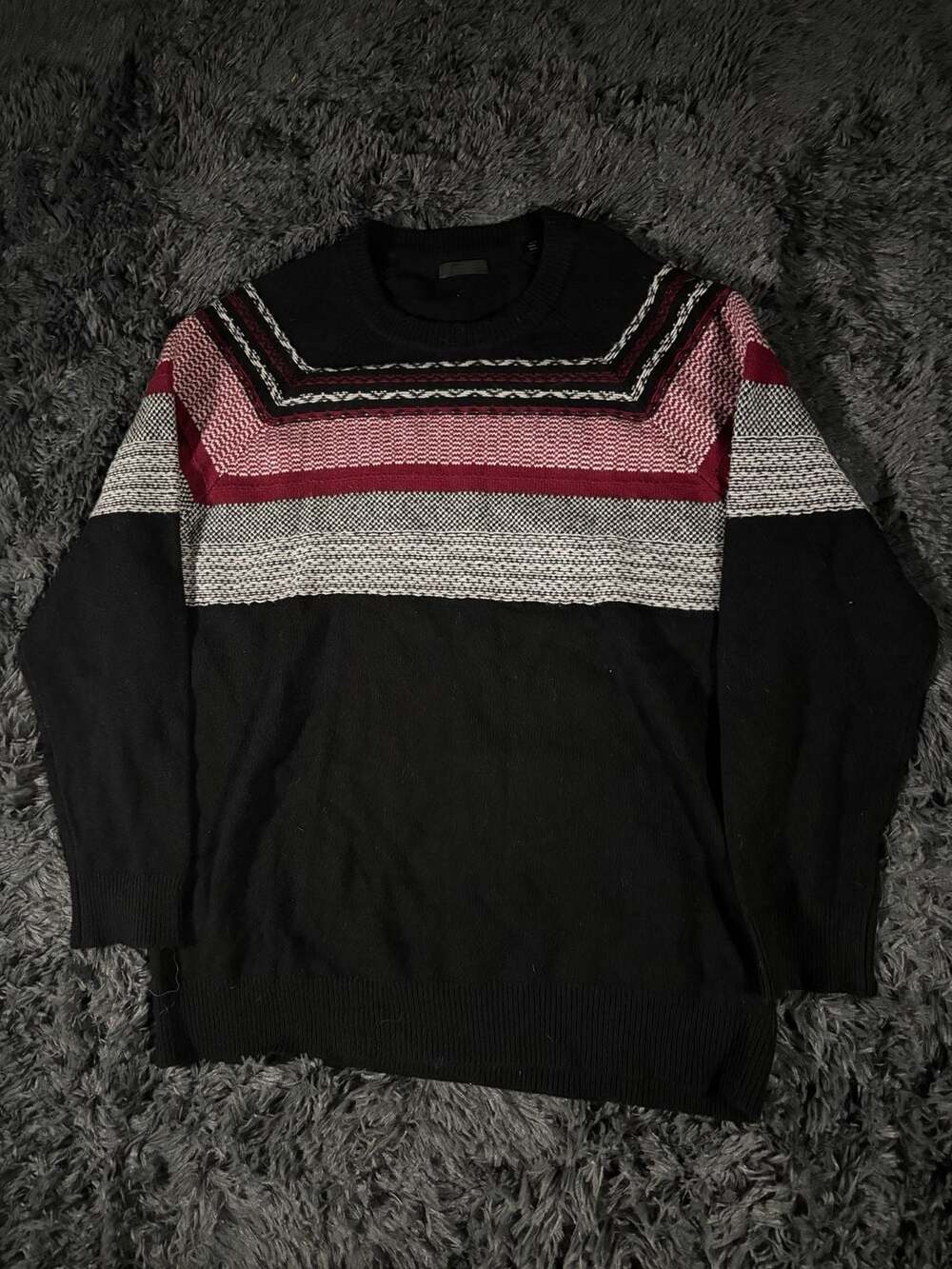 ATM Anthony Thomas Melillo Men's Fair Isle Merino Wool Crew Neck‎ Sweater